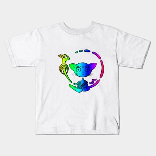 Rainbow Buddhist cat awakening Kids T-Shirt